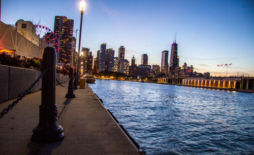 River passing through city buildings