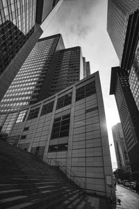 Low angle view of skyscrapers against sky