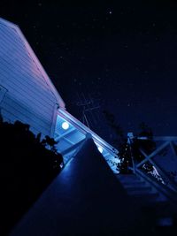 Low angle view of illuminated building