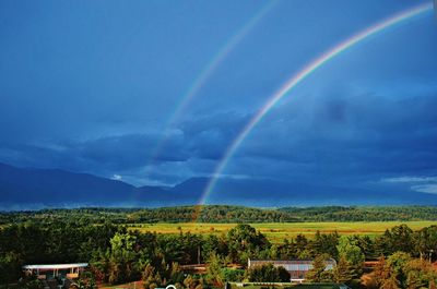 Scenic view of field against cloudy sky