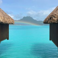 Stilt houses by sea