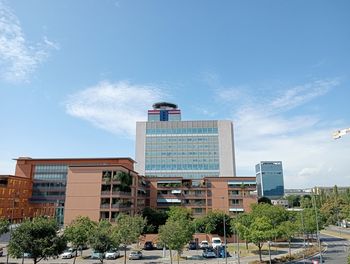 Low angle view of buildings against sky