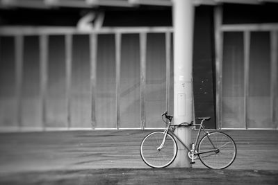 Bicycle in parking lot