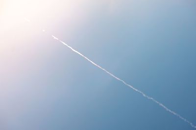 Low angle view of vapor trail in sky