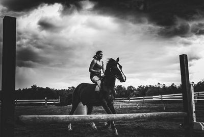 Girl riding horse