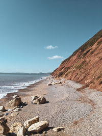 Scenic view of beach against sky