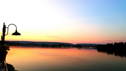 Scenic view of sea at sunset