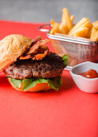 Close-up of food in plate on table