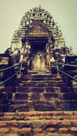 Low angle view of statue of temple against clear sky