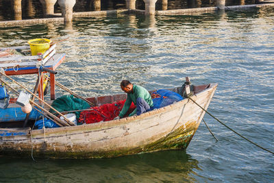 People sitting in water