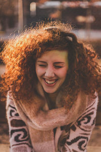 Portrait of smiling young woman