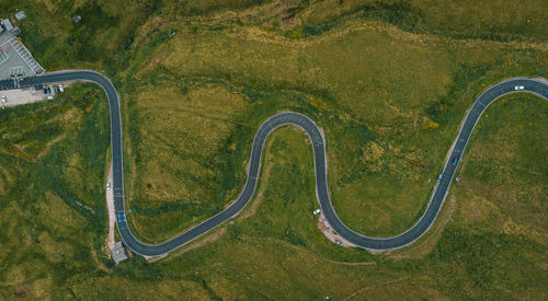 High angle view of road