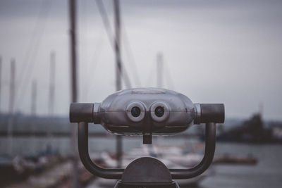 Close-up of coin-operated binoculars 