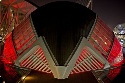 Low angle view of illuminated building