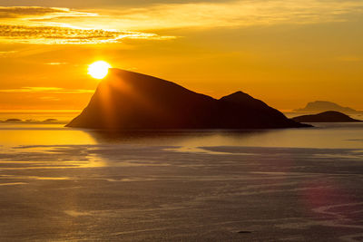 Scenic view of sea at sunset