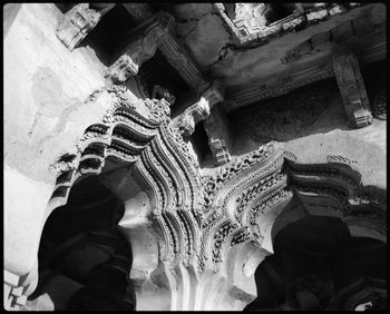 Low angle view of statues in building