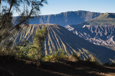 Scenic view of mountain range against sky