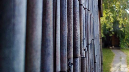 Close-up of wooden fence