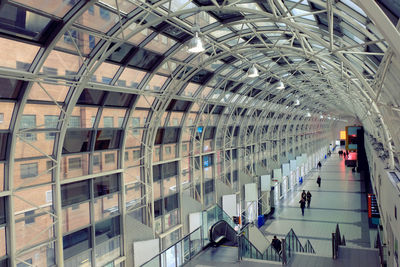 People walking in modern building