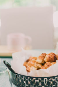 Close-up of food in plate on table