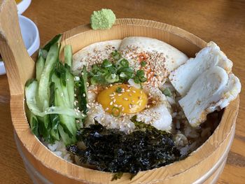 Close-up of food in bowl on table