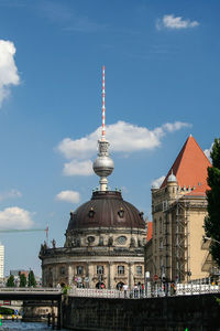 View of historic building against sky in city