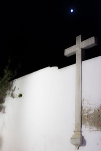 Snow covered landscape at night