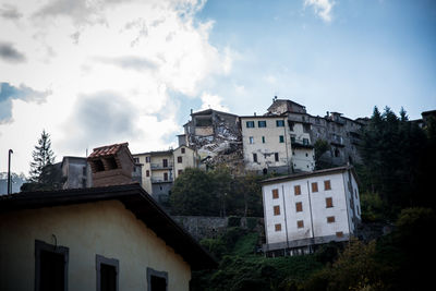 Low angle view of buildings against sky