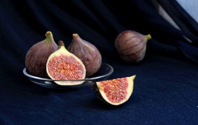 Close-up of fruits in plate