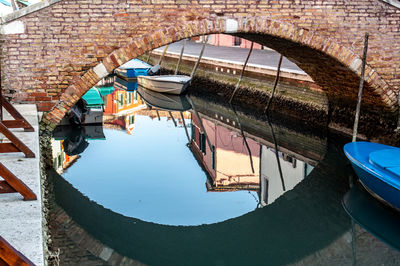 Arch bridge over canal