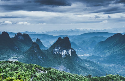 Scenic view of mountains against sky