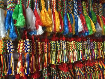 Full frame shot of colorful decorations for sale at market stall