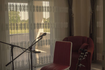 Empty chairs and table at home