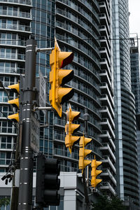 Low angle view of yellow buildings in city