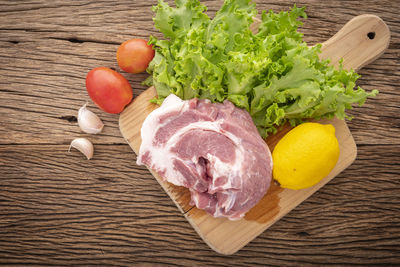 Close-up of fruits on cutting board