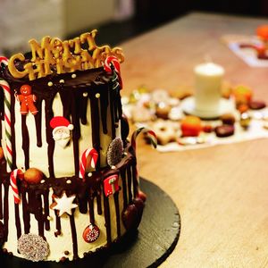 Close-up of cake on table