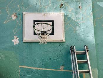 Low angle view of basketball hoop