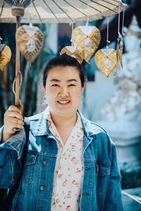 Portrait of young woman smiling