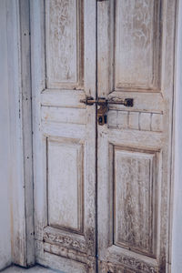 Closed door of old building