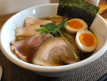 Close-up of soup in bowl