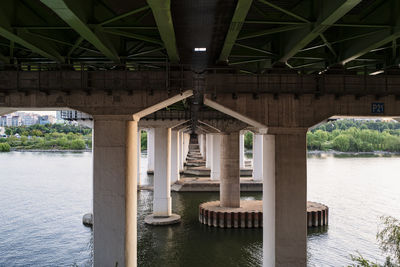 Repetitive structure of bridge pier in han river, south korea