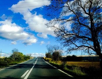 Road passing through country road