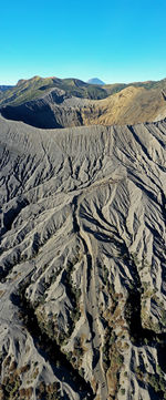 Scenic view of dramatic landscape against clear sky