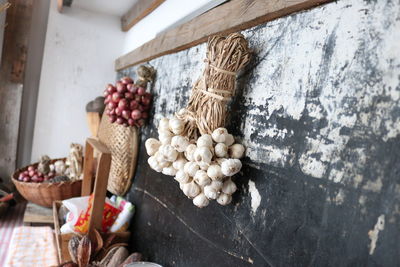 High angle view of fruits on table