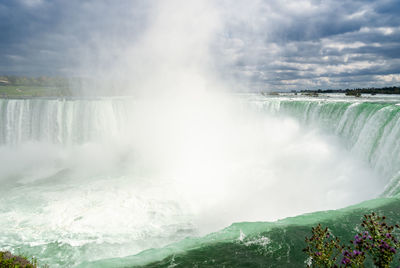 Scenic view of waterfall