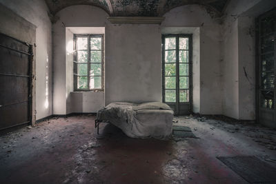 Interior of abandoned building