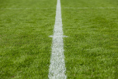 Close-up of soccer field
