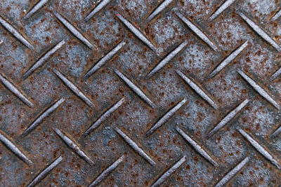 Full frame shot of rusty diamond plate