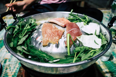 High angle view of thai food