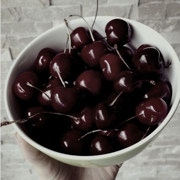 food and drink, food, freshness, healthy eating, fruit, indoors, red, still life, close-up, bowl, table, ripe, cherry, high angle view, berry fruit, ready-to-eat, plate, spoon, sweet food, no people